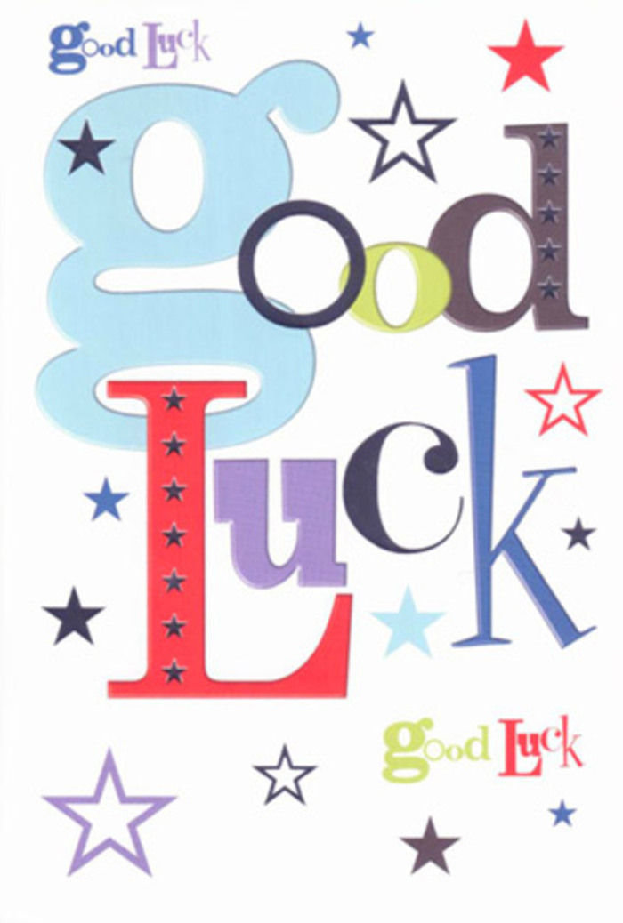 With its sharp, celebratory charm, this luck-themed card mirrors the eclectic, energetic spirit of Camden's streets. Each letter is tailored for impact: wide strokes in pastel blue conjure daylight above Camden Lock, while pops of midnight black, bold red, and velvety purple reflect the area's vibrant nightlife and creative heartbeat. Dazzling stars leap and twirl across the pristine white canvas-splashes of color that recall painted street art and festival confetti swirling through Camden Market. The graphic balance feels like a cheer from the sidelines, every shape and nuance carefully crafted, the composition modern but warm, as inviting as a handshake from an old friend at Coffee House Yard. The card's substantial paper hints at quality, its smoothness under your hand as reassuring as a florist's wrap. More than a mere message, it becomes a talisman of hope and encouragement-crafted with the same genuine care Flower Delivery Camden brings to every bouquet, ready to accompany someone embracing change, adventure, or fresh opportunity wherever Camden's winding lanes may lead.