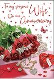 This anniversary card design feels like a quiet celebration captured on a table in a Camden townhouse, every element glowing with meaning. A lush arrangement of red roses sweeps gracefully across a softly shimmering surface, the blooms rich and velvety, their petals layered in deep, romantic tones that suggest years of shared affection. Nestled among the roses is delicate greenery, its soft leaves and fronds adding lightness and contrast, like gentle echoes of the green spaces that punctuate Camden's busy streets. Beneath the flowers lies a neatly folded envelope, its creamy paper slightly textured, hinting at a handwritten message crafted with care. A heart-shaped locket rests close by, its metal smooth and polished, half-turned so it catches the light along its edges. Dainty pearls trail beside it in a curved line, their soft lustre adding a sense of timeless elegance. Small jewel-like adornments dot the surface, catching the light in tiny bursts of sparkle, reminiscent of the reflections on the Regent's Canal at dusk. The palette is drenched in passionate reds, soft blush tones, and warm metallics, creating a gentle, intimate glow. Tiny, decorative hearts scatter across the scene, while a single butterfly motif appears to flutter just above, bringing a whimsical, hopeful energy. The overall mood is one of shared remembrance and renewed promises, like an anniversary evening spent reflecting on the journey from first dates around Camden Market to the deeper, quieter love that grows more beautiful with each passing year, all perfectly echoed in this tender floral composition.