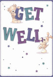 Radiating warmth and childlike delight, this cheerful get well card showcases two delightful companions-a teddy bear and a lovable pup-both joyfully engaged in holding up the vivid, oversized 'Get Well' letters. Their rounded, soft shapes are rendered in expressive brushwork, as if inviting a gentle touch, while their eyes convey affection and optimism. The indigo and teal shades in the bold typography leap from the pale, creamy background, echoing the colourful vibrancy of Camden's creative streets and bustling flower markets. Playful star motifs scatter throughout the scene, adding a sprinkle of hope and magic that recalls the community's spirit of support and togetherness. Every line and hue reflects the kind of care you'd expect from local Camden florists-thoughtfully composed, inviting, and perfectly suited to brightening a difficult day. Offered with sincerity, this card carries not just a healing wish, but a sense of belonging and compassion from the heart of Camden.